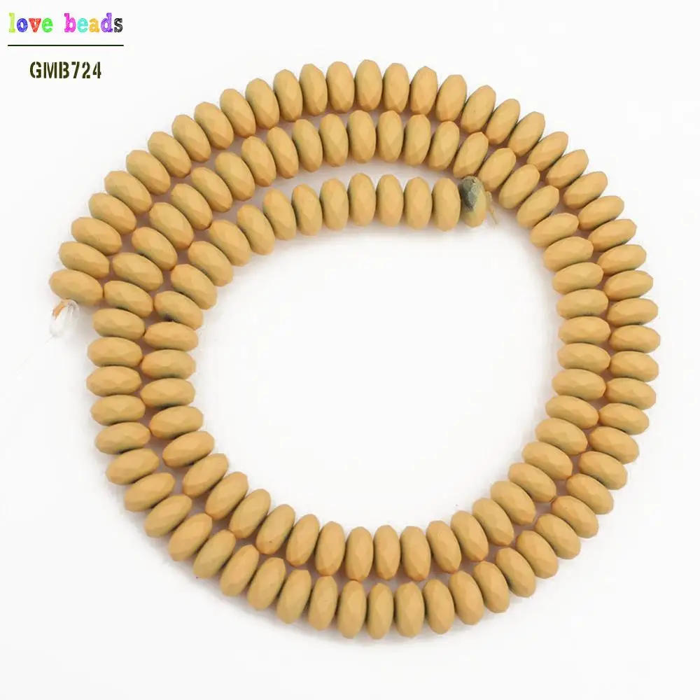 Light Yellow 6 мм натуральные бусины из гематита многоцветный резиновый камень свободные плоские бусины Rondelle для изготовления ювелирных изделий DIY браслет 15" - Цвет: Light Yellow