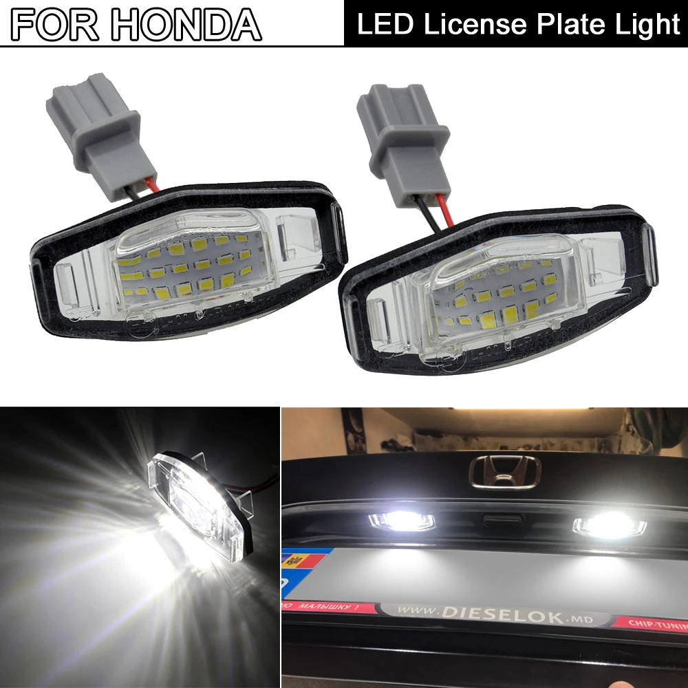 Luz LED para matrícula, lámpara para Honda Civic City Legend Accord MR V Odyssey, Acura MDX RL