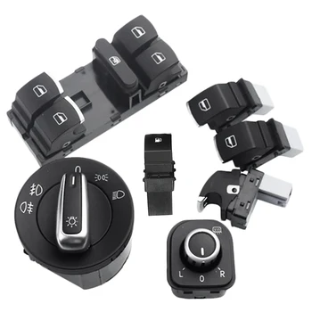 

7Pc Window Headlight Fuel Gas Switch Set For Golf Mk 5 6 Jetta Passat Tiguan