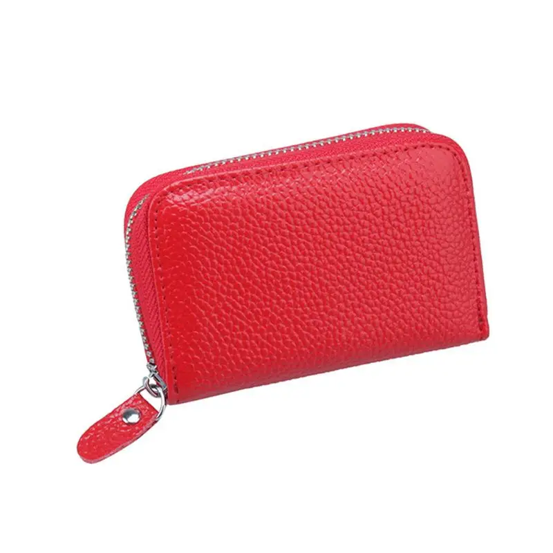 D Women Wallet Credit Card Holder Genuine Leather Small Change Zipper Bag Pocket Purse - Цвет: D