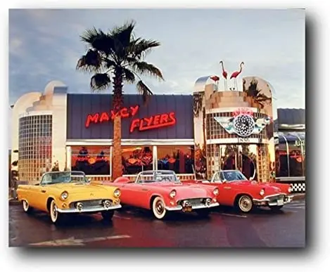 Decorazione Della Parete 1955 1956 1957 Ford Thunderbirds Vintage Car Art Print Poster