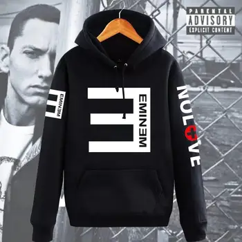 

2019 Winter Men's Fleece Hoodies Eminem Printed Thicken Pullover Sweatshirt Men Sportswear Fashion Clothing women sweatshirt