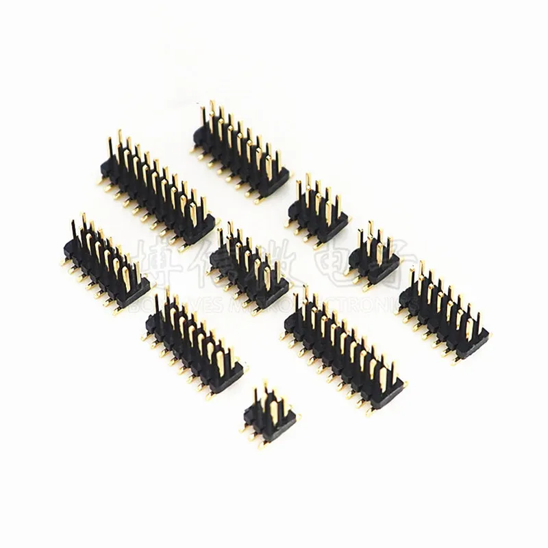 SMD SMT 2*2/3/4/5/6/7/8/9/10/12/16/20/40/PIN двухрядный штыревой разъем 1,27 мм шаг полосы 2X/6/8/10/20 мм/10 шт