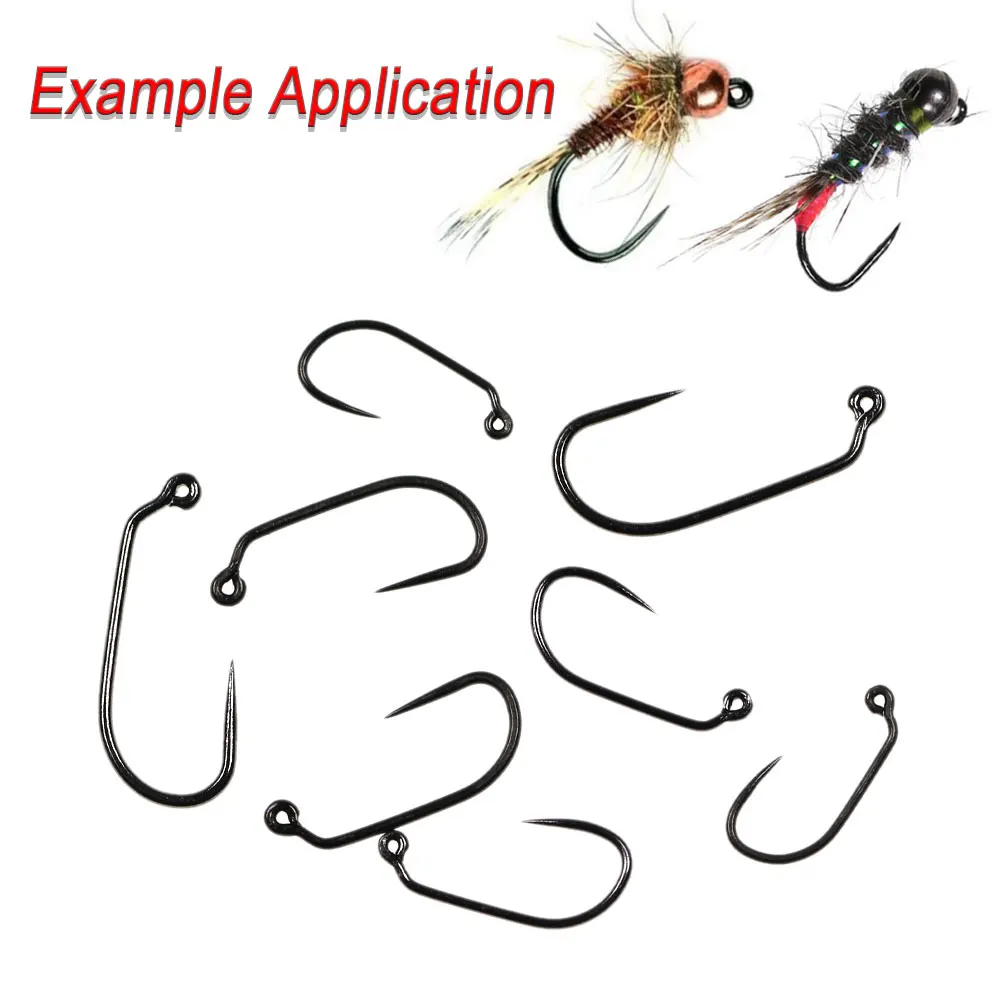 Vampfly 50pcs10# 12# 14# 16# 18# 60 ° Angle Barbless Jig Nymph Fly Tying  Trout Fishing Lures Wet Fly Tying Hook