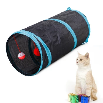

2 Hole Pet Cat Toy Tunnel Game Tube Foldable Wrinkle Kitten Interactive Toy Puppy Ferret Rabbit Game Dog Tunnel Dog Accessories