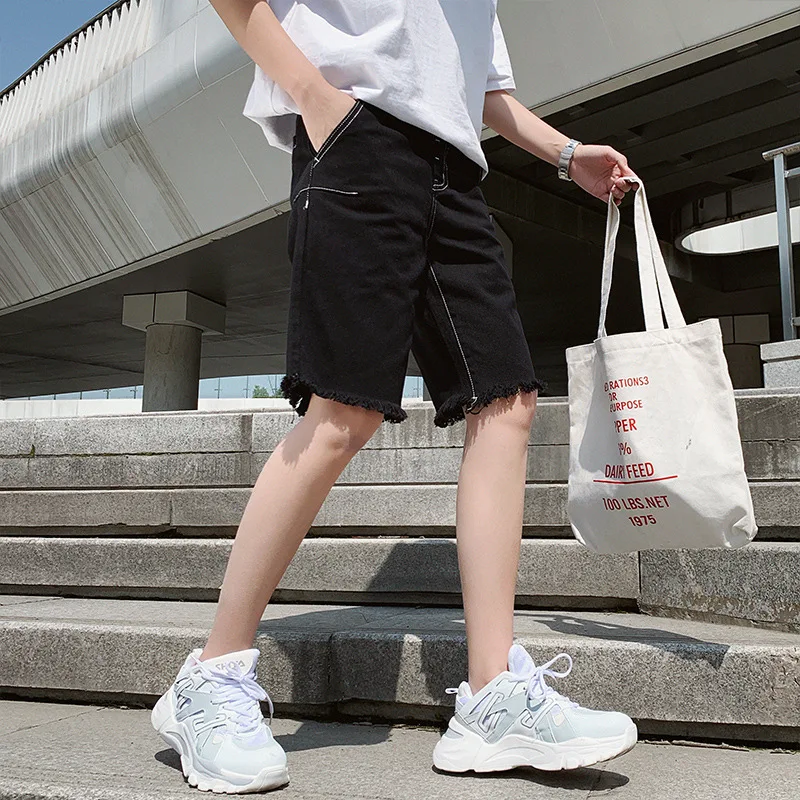 Summer New Men's Leisure Stretch Ripped Short Jeans Fashion Casual Slim Fit Cotton Breathable Denim Shorts Male Clothes Summer New Men's Leisure Stretch Ripped Short Jeans Fashion Casual Slim Fit Cotton Breathable Denim Shorts Male Clothes
