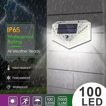 

Durable 100LED Walkway Lights Wall Light Garden Lamp Outdoor Home Eco-Friendly Solar Motion Sensor Street Lamp