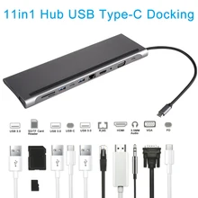 11 в 1 usb-хаб C концентратор для Мульти USB 3,0 HDMI адаптер док-станция USB-C type C 3,1 разветвитель 3 порта USB C концентратор для MacBook Pro Аксессуары