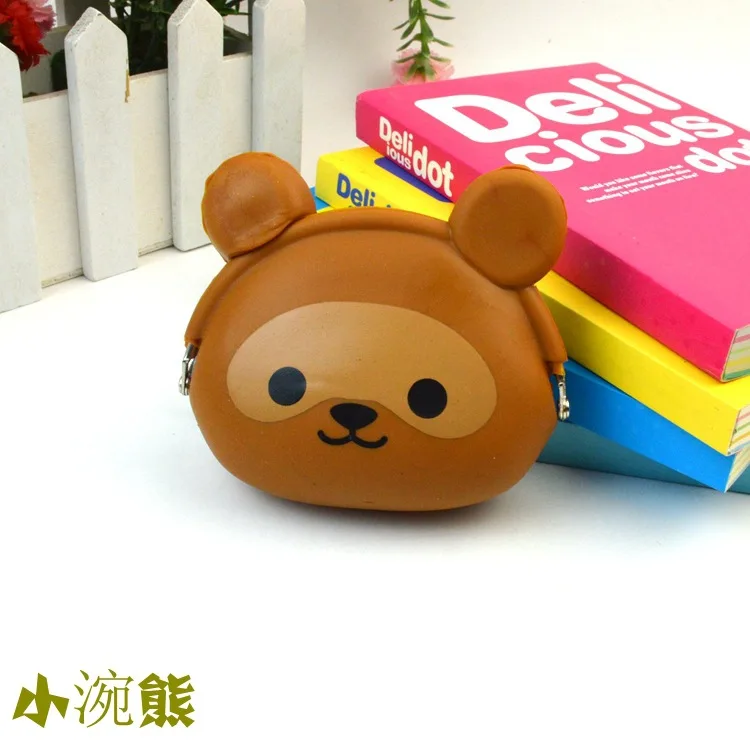 Cute Cartoon Animal Coin Soft Silcone Purse WOMEN'S Key Bag Soft Surface Buckle Earphone Bag Manufacturers Wholesale