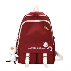 Student Large-capacity Backpack Casual Schoolbag for Teenager Girl Nylon Multi-pocket Backpack Female Travel Laptop Backpack