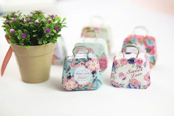 

24pcs Mini Tin Box Retro Suitcase Handbag Small Rectangular Candy Box Small Tin Container 55*38*45mm