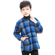 Осенне-зимняя куртка на молнии для мальчиков фланелевый теплый детский свитер с длинными рукавами