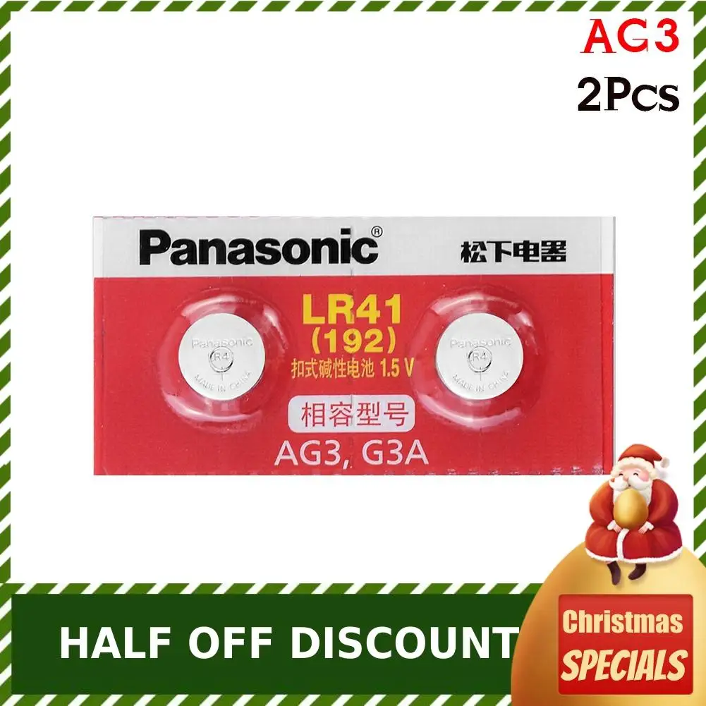 

Panasonic 100% Original 2pcs/lot 192 392A Zn/MnO2 1.5V Lithium Coin Batteries LR41 Button Cell Batteries SR41 AG3 G3A L736