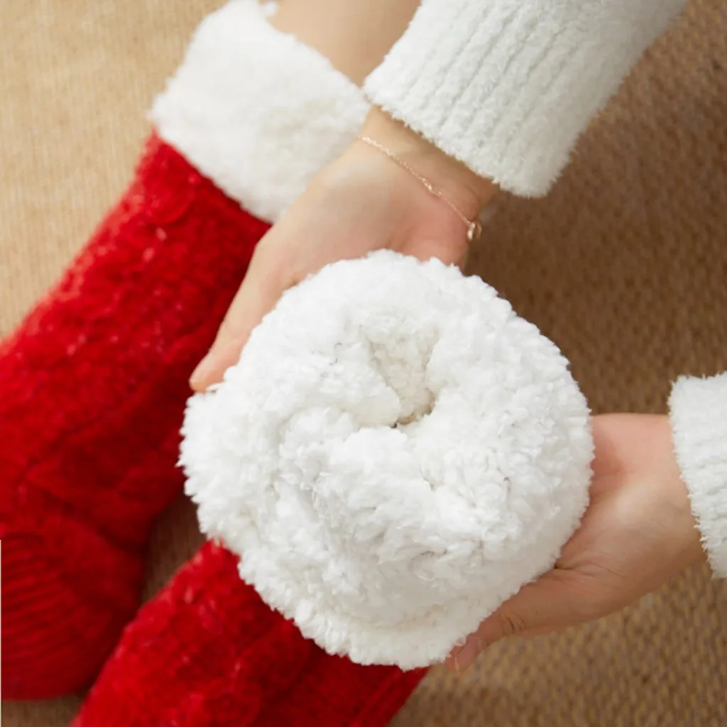 Women Winter Cotton Socks Solid Thicker Anti-slip Floor Socks Carpet Socks