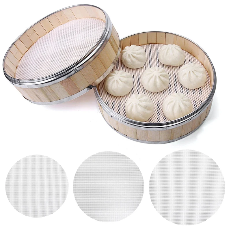 1 Pz Silicone Steamer Mat Pad Antiaderente Riutilizzabile Round Buns Gnocchi Mat Pasticceria Steamers Mat Mesh Baking Mat Utensili Da Cucina