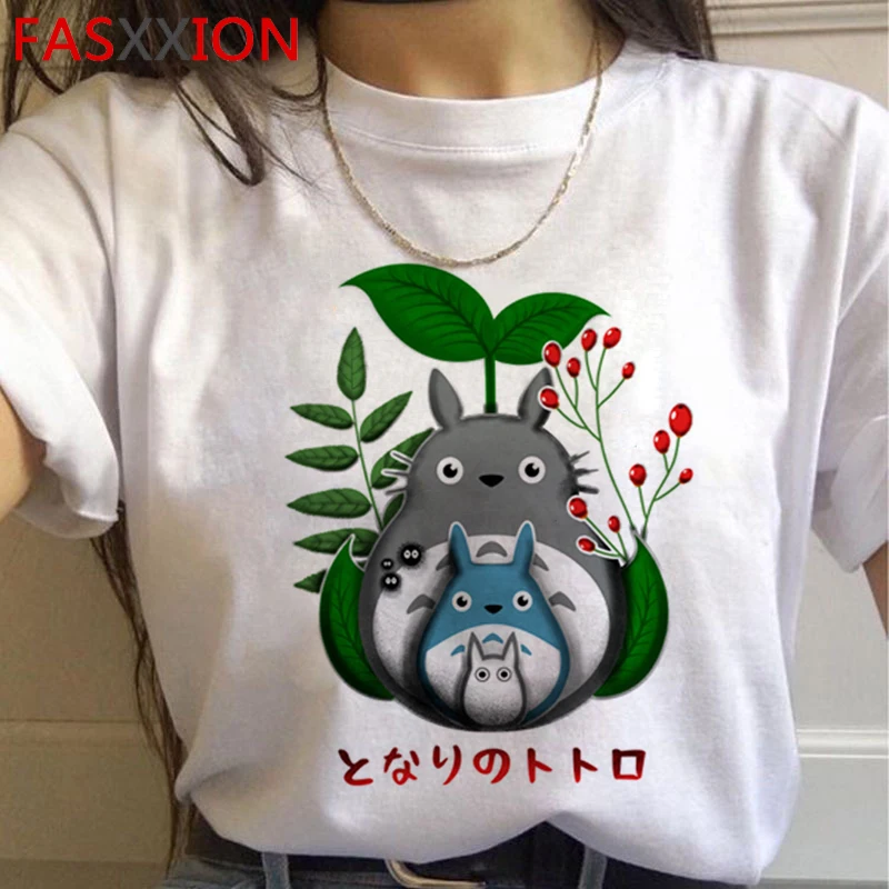 Totoro Studio Ghibli Harajuku футболка женская Ullzang Kawaii забавная мультяшная футболка Хаяо Миядзаки 90s футболки милые футболки женские - Цвет: H4638