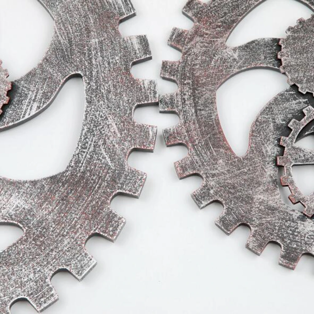 Retro Wooden Steampunk Gear Wall Hanging Decor for Home Bar Cafeteria Office Living Room Dining Room