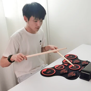 

Multi-function double speaker electronic drum portable hand drum suitable for students and beginners