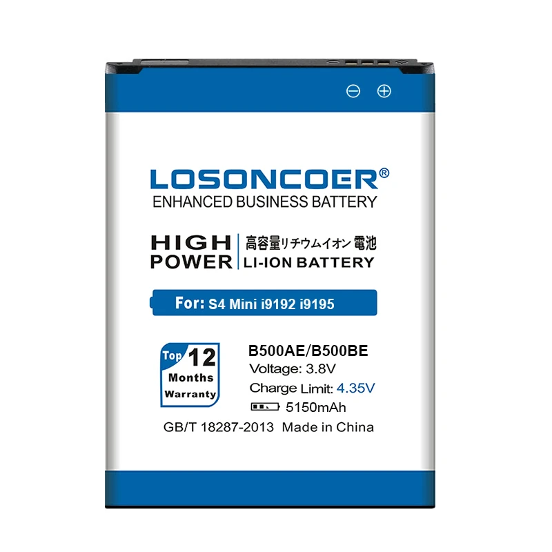 LOSONCOER 5150 мАч B500BE B500AE аккумулятор высокой емкости для Samsung GALAXY S4 Mini Battery mini S4mini i9192