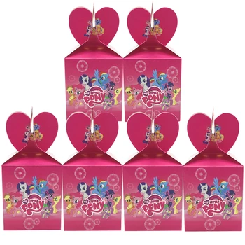 

My Little Pony Birthday Supplies Cartoon Candy Bag Kids Birthday Party Decoration Paper Gift Boxes Baby Shower Supplies Gift Box