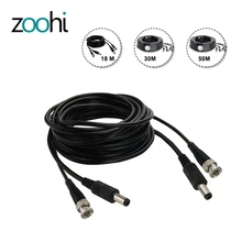 Zoohi Универсальный 18 м/30 м/50 м кабели камеры видеонаблюдения рекордер Видео кабель DC мощность безопасности камеры наблюдения BNC кабель 2в1 BNC+ DC