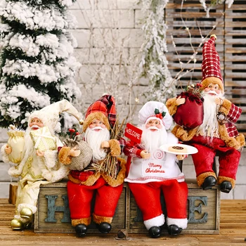 

Creative Christmas Santa Claus Sitting Standing Doll Gift Cute Soft Tree Hanging Ornament Christmas Atmosphere Decoration