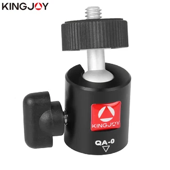 

KINGJOY Official QA-0 Tripod Ball Head Universal Mini Aluminum with plate 1/4 3/8 inch Screw For DSLR Camera