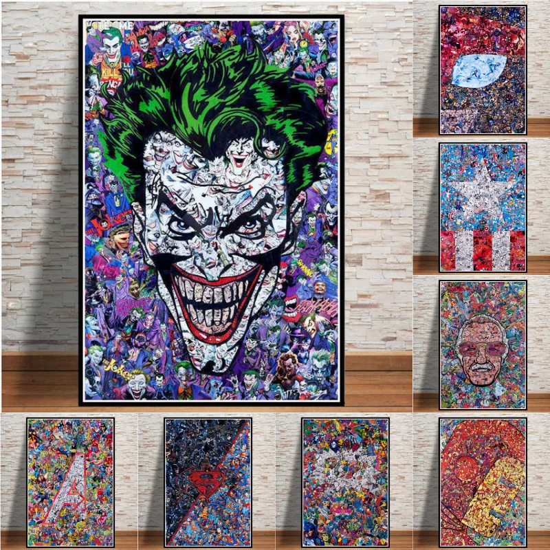 Джокер Комиксы DC коллаж плакат и печать настенная живопись настенные картины