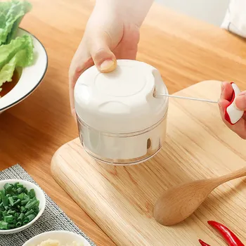 

Behogar Mini Portable Manual Food Chopper Mixer Dicer Blender with Pull String for Meat Fruit Vegetables Garlic Herbs Onions