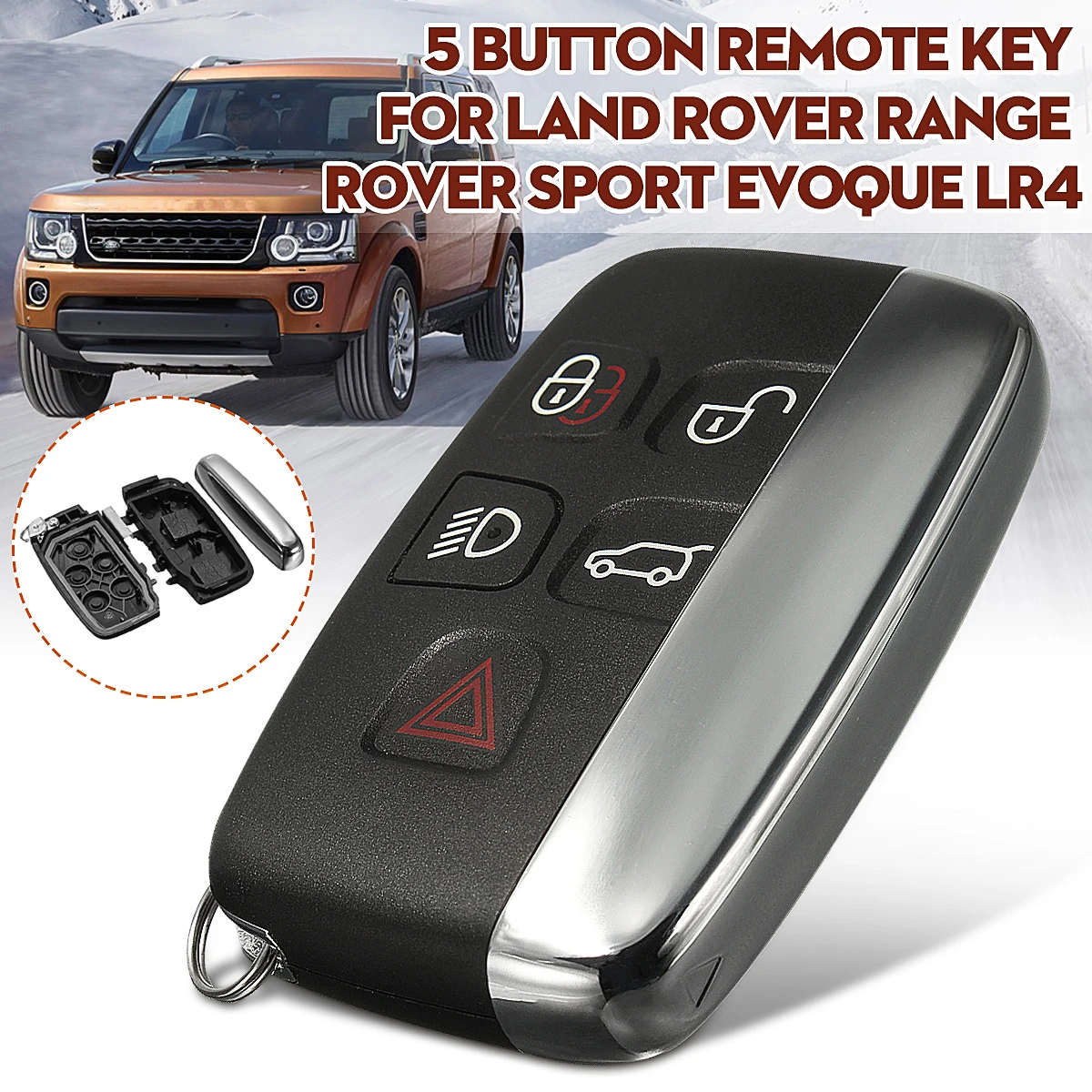 SEGADEN Silicone Cover Protector Case Holder Skin Jacket Compatible with LAND ROVER LR4 Range Rover 5 Button Smart Remote Key Fob CV4982 Black SEGADEN Silicone Cover Protector Case Holder Skin Jacket Compatible with LAND ROVER LR4 Range Rover 5 Button Smart Remote Key Fob CV4982 Black