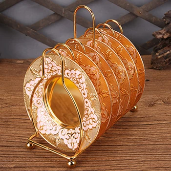 

Vintage Saucers Metal Drink Coaster Non slip Waterproof Tea Pad Holder