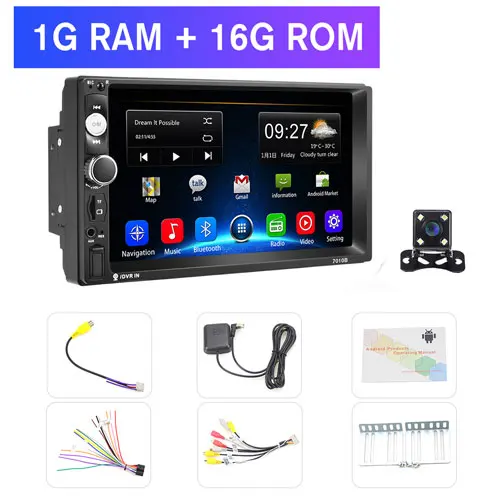 1G 16G 4LED Camera Podofo 2din Автомагнитола 2+ 32G Android8.1 gps Navi WiFi Автомобильный мультимедийный плеер для VW TOYOTA GOLF Nissan hyundai Kia CR-V Авторадио - Цвет: 1G 16G 4LED Camera