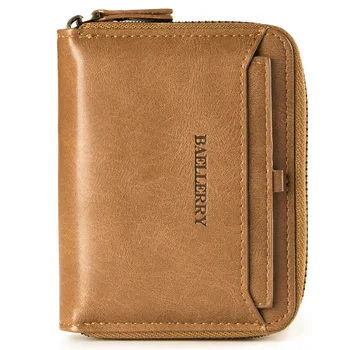 

2020 New Retro Men's Horizontal Wallet Men's Leather Multi-card Retro Card Clip Zipper Bag Card Bag Business Men's Coin Purse