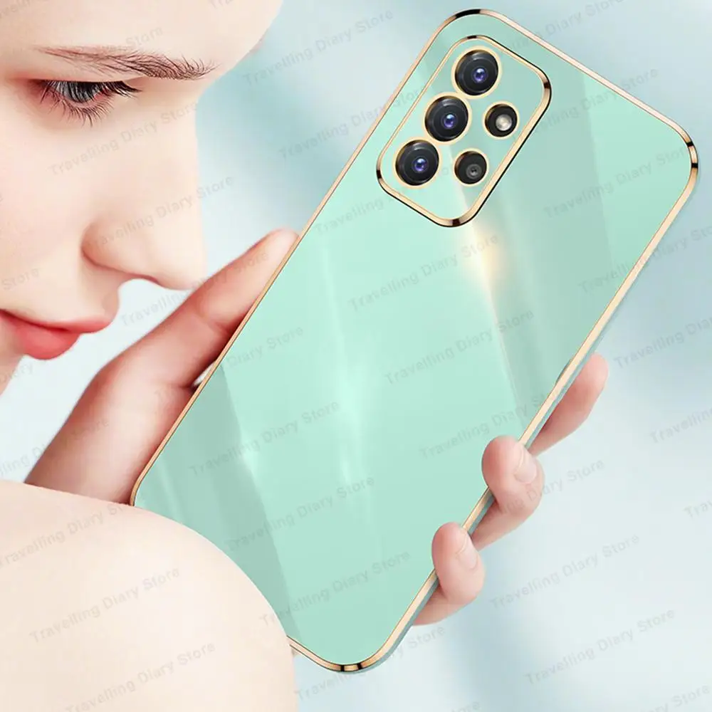 A 52 A72 чехол гальванический ударопрочный для телефона Samsung Galaxy A52 A22 4G/5G милый