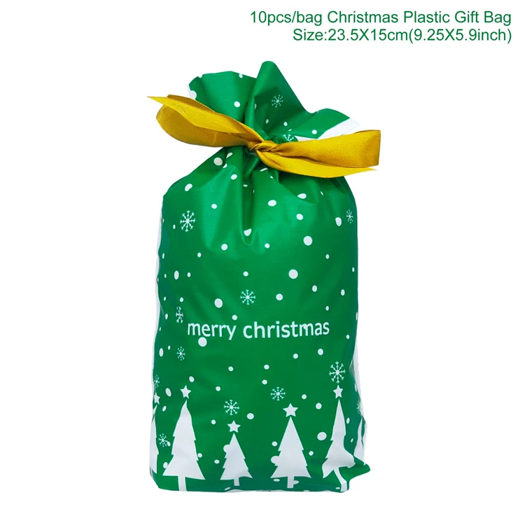Пластиковая лента конфеты сумки сумка с рисунком попкорна Рождественская Конфетница Подарочный мешочек бумажные подарочные пакеты Рождественская упаковка сладости попкорн коробка печенья упаковка для печенья подарки Де - Цвет: Style 02