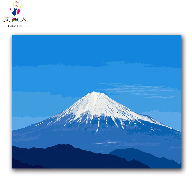 Цифровая картина маслом по номерам Раскрашивание в отеле Fuji Украшение стен