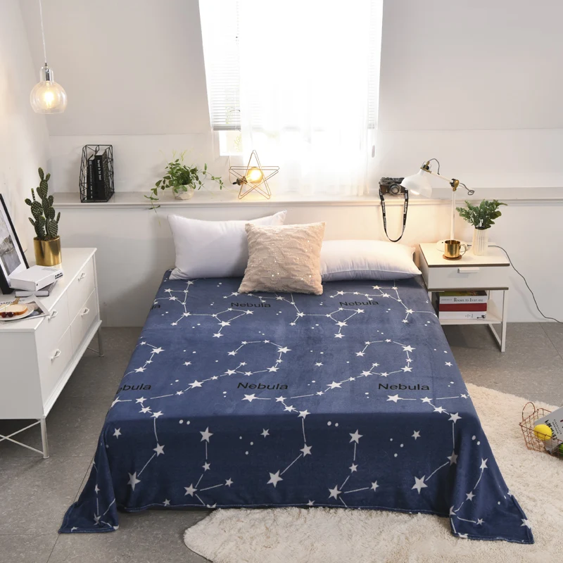 

LREA blanket плед blue stars coral fleece for bedding or sofa travel be usd throw Autumn and the summer