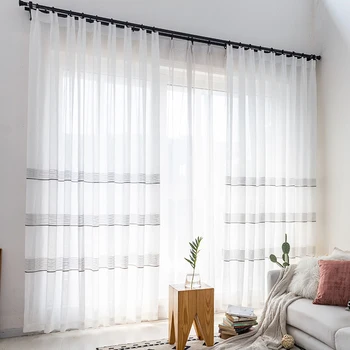 

Chicity Solid Jacquard Curtains For Living room Soft Tulle curtain for bedroom and kitchen Window Customized