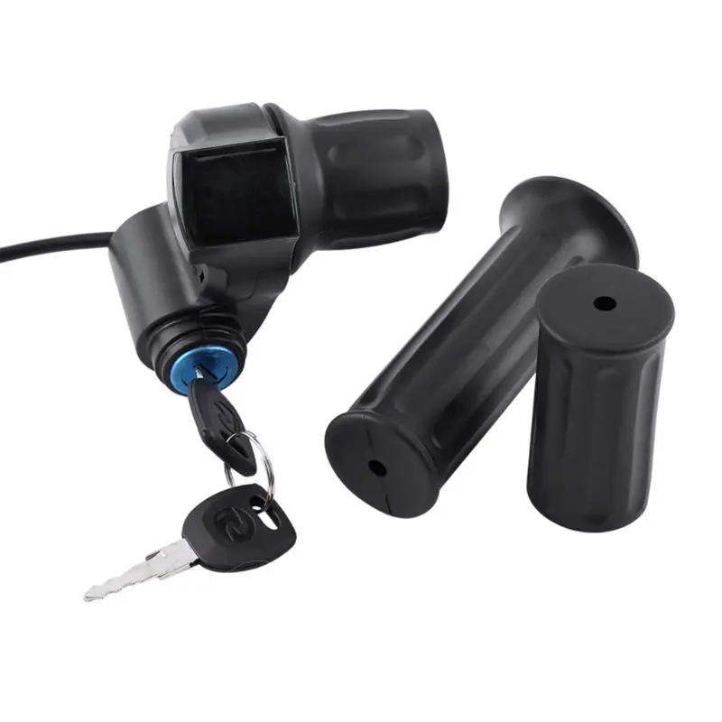 

1 Set Electric Bicycle Half Turn Handle With Lock Power Display LED Indicator Switch Handles