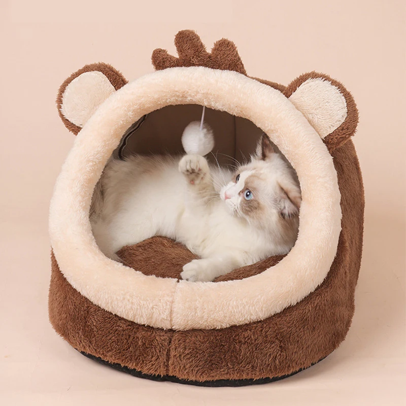 Pet Cat Bed Indoor Pet Tent Winter Kitty House Animal Warm for Small Cats Dogs Nest Cat Cave Cute Sleeping Mats Pet Products