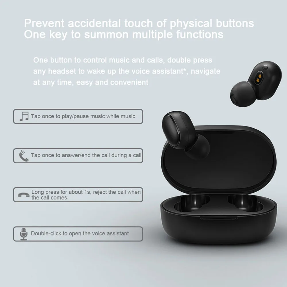 Беспроводные TWS наушники Xiaomi Redmi Airdots 2 Bluetooth 5 0 с микрофоном гарнитура управлением