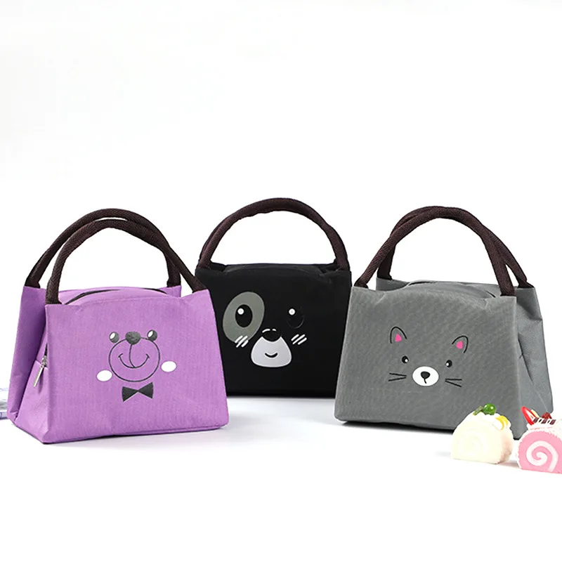 

Cartoon Emoticon Lunch Bags Outdoor Portable Oxford Cloth Ice Student Kids Cute Insulated Cooler Bag Women Child Picnic Tote