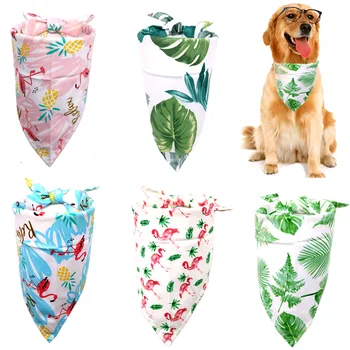 

Adjustable Pet Dog Print Bandana Bibs Cotton Washable Pets Scarf Waterproof Saliva Towel For Small Medium Large Dogs Accessories