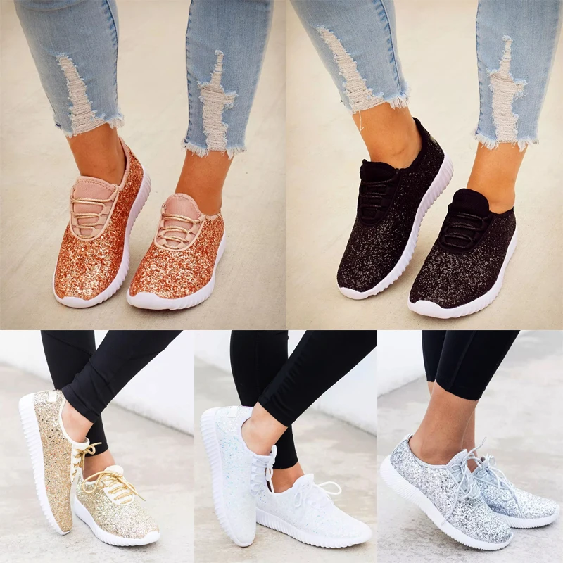 Вулканизированная обувь; женские кроссовки; блестящие белые кроссовки с блестками; блестящие женские повседневные туфли на плоской подошве; D30