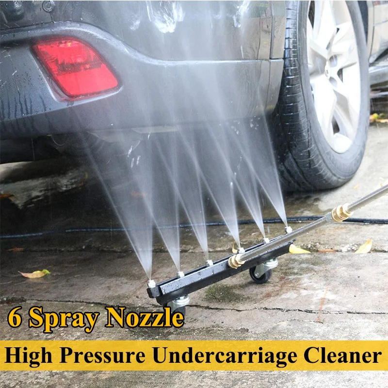 

High Pressure Washer Undercarriage Cleaner,6 Nozzle Garden Cleaning Machine 4000 PSI Water Broom Cleaning Tool Kit