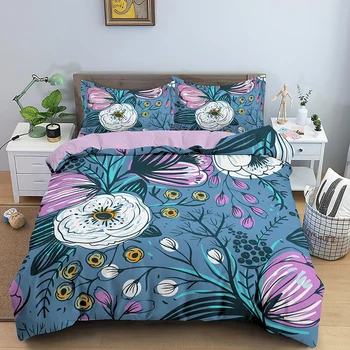 

Tropical Rainforest Flowers Bedding Set Plant Duvet Cover With Pillowcase Quilt Cover Queen King Bed Linens Bed Quilt Cover