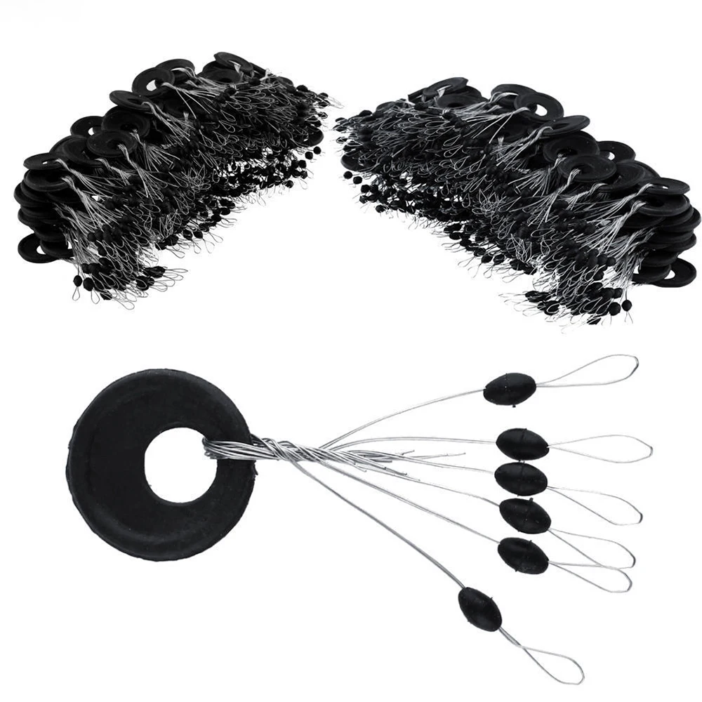 

10-200 Sets Highly Commend S M L Black Rubber Space Beans Oval Stopper Fishing Bobber Float Catfish Flotador Fishing Float