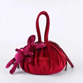 

Flannel Women Makeup Organizer Bag Washbag Cosmetics Storage Bag Convenient Drawstring Storage For Girl Christmas Gift