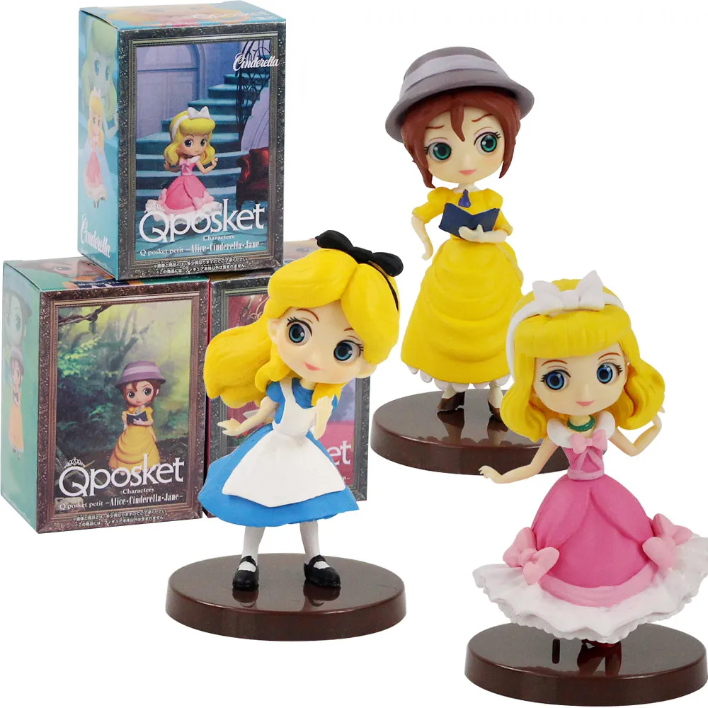 

7.5cm 3pcs/set Q Posket Characters Princess Cinderella Jane PVC Action Figure Model Toys Christmas present