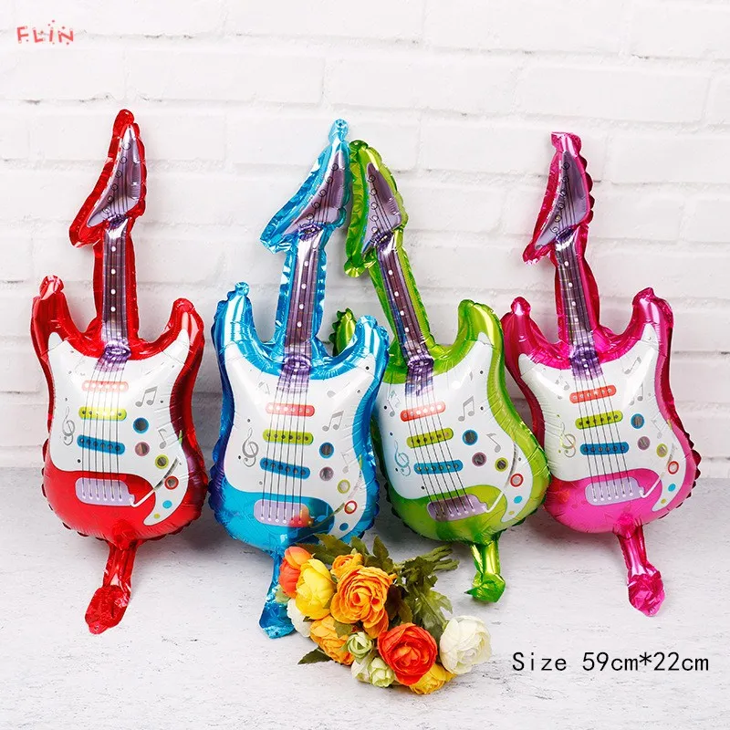 1 шт. мультяшная гитара саксофон фольгированные шары музыкальная тема карнавал день рождения украшение для вечеринки детский душ мальчик воздушные шары детская игрушка